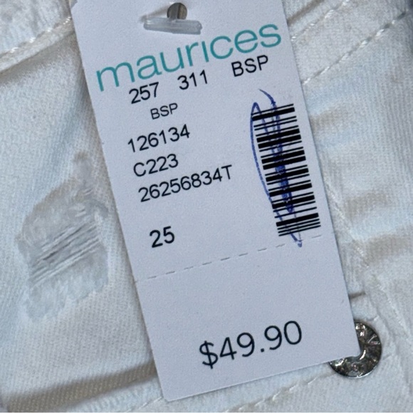 NEW Vigoss Distressed White Ace High Rise Bermuda Shorts size 25 - Picture 4 of 9